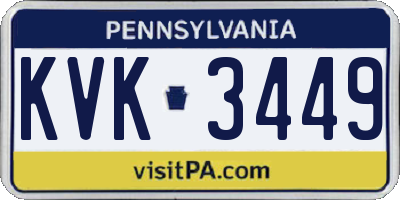 PA license plate KVK3449