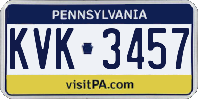 PA license plate KVK3457
