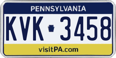 PA license plate KVK3458