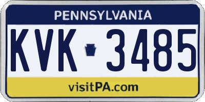 PA license plate KVK3485