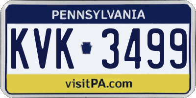 PA license plate KVK3499