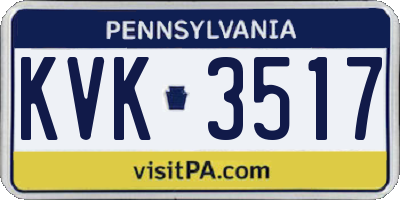 PA license plate KVK3517