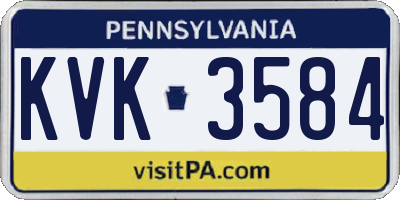 PA license plate KVK3584