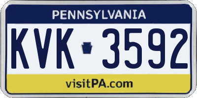 PA license plate KVK3592