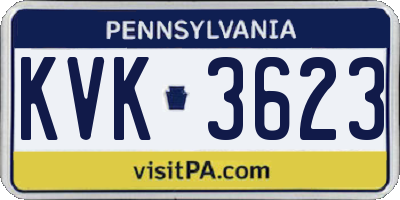 PA license plate KVK3623
