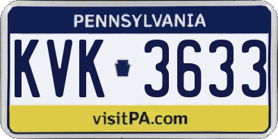 PA license plate KVK3633