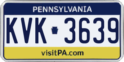 PA license plate KVK3639