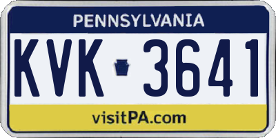 PA license plate KVK3641