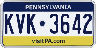 PA license plate KVK3642