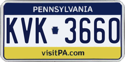 PA license plate KVK3660