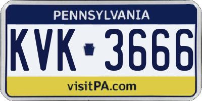 PA license plate KVK3666
