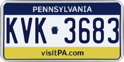 PA license plate KVK3683