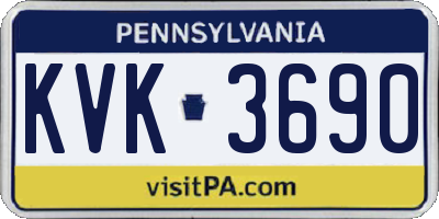 PA license plate KVK3690