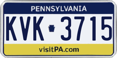 PA license plate KVK3715