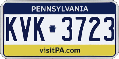 PA license plate KVK3723