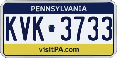PA license plate KVK3733