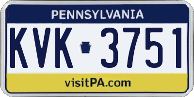 PA license plate KVK3751