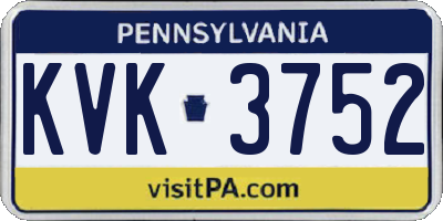 PA license plate KVK3752
