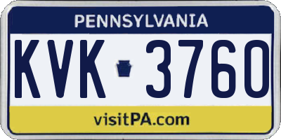 PA license plate KVK3760