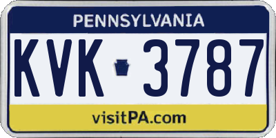 PA license plate KVK3787