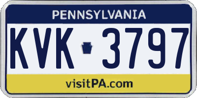 PA license plate KVK3797