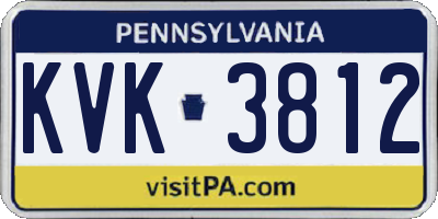 PA license plate KVK3812