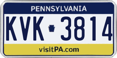 PA license plate KVK3814