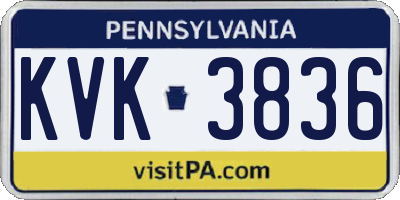 PA license plate KVK3836