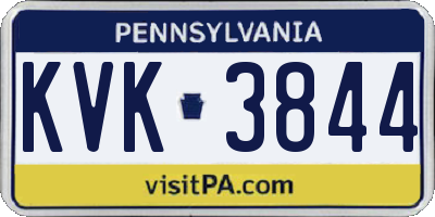 PA license plate KVK3844