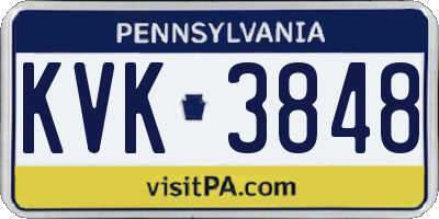 PA license plate KVK3848