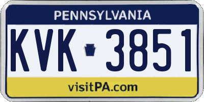 PA license plate KVK3851