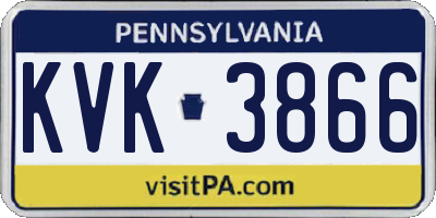PA license plate KVK3866
