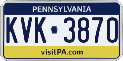 PA license plate KVK3870