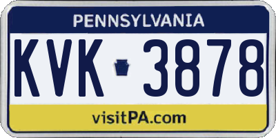 PA license plate KVK3878