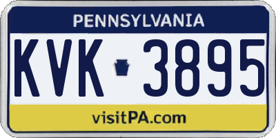 PA license plate KVK3895