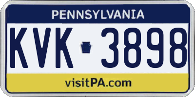PA license plate KVK3898