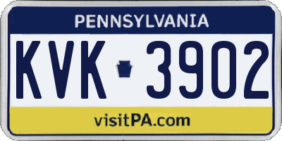 PA license plate KVK3902