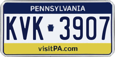 PA license plate KVK3907