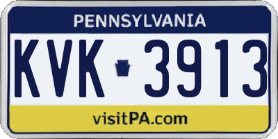 PA license plate KVK3913