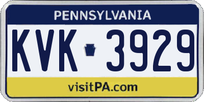 PA license plate KVK3929