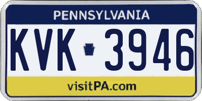 PA license plate KVK3946
