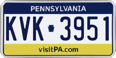 PA license plate KVK3951