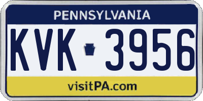 PA license plate KVK3956
