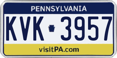 PA license plate KVK3957
