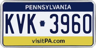 PA license plate KVK3960