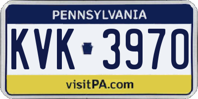 PA license plate KVK3970