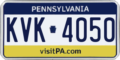 PA license plate KVK4050