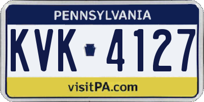 PA license plate KVK4127