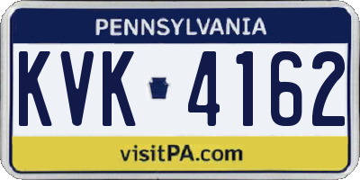 PA license plate KVK4162