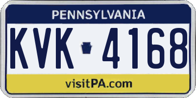PA license plate KVK4168